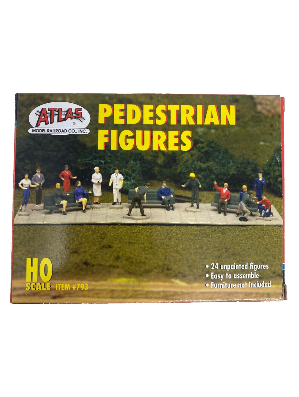 Atlas 24 Piece Ho Scale Unpainted Pedestrian Figures